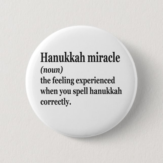 Badge Rond 5 Cm Hanoukka Miracle Funny Chanukah Juif Définition (Devant)