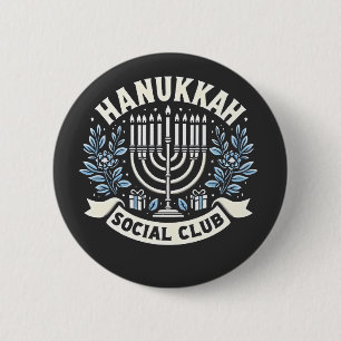 Badge Rond 5 Cm Hanoukka Social Club Funny Jewish Hanoukka