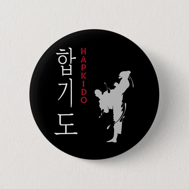 Badge Rond 5 Cm Hapkido Selfdéfense Arts martiaux coréens (Devant)