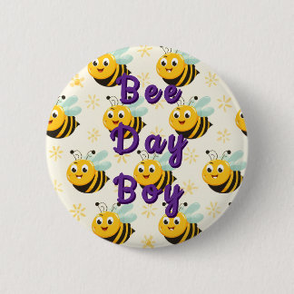 Badge Rond 5 Cm Happy Bee Day Birthday Balloon