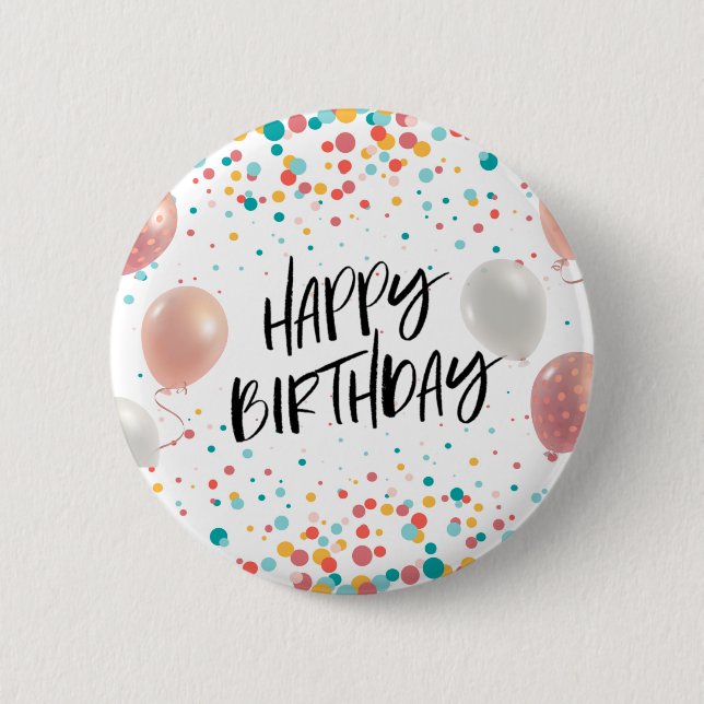 Badge Rond 5 Cm Happy Birthday celebration  (Devant)