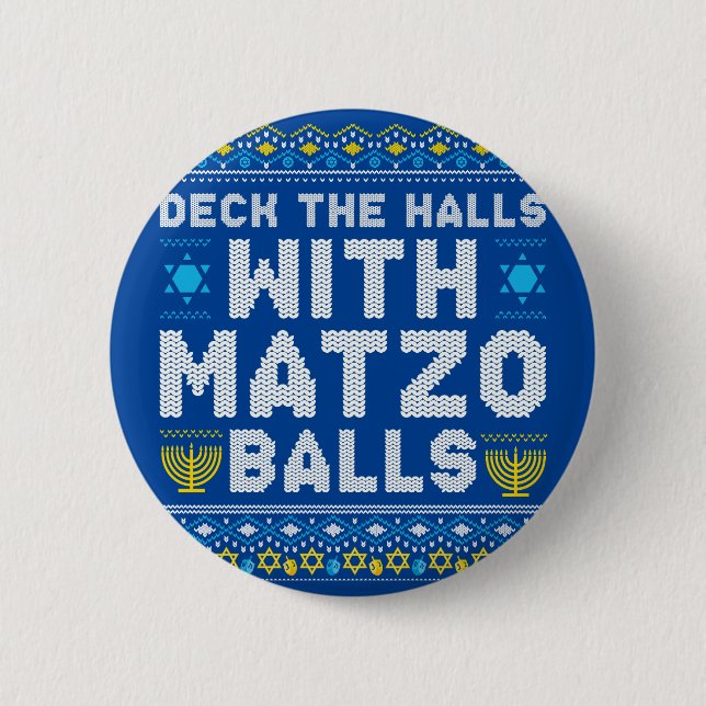 Badge Rond 5 Cm Happy Chrismukkah Jewish Christmas Hanukkah (Devant)