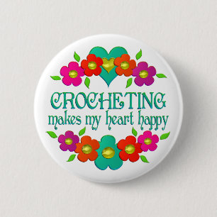 Badge Rond 5 Cm Happy Crocheting
