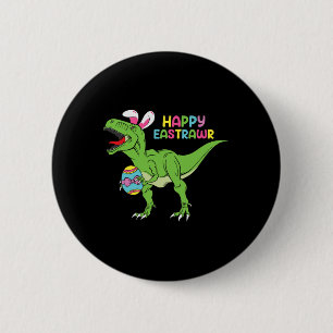Badge Rond 5 Cm Happy Eastrawr T Rex Bunny Dinosaur de Pâques Oeuf