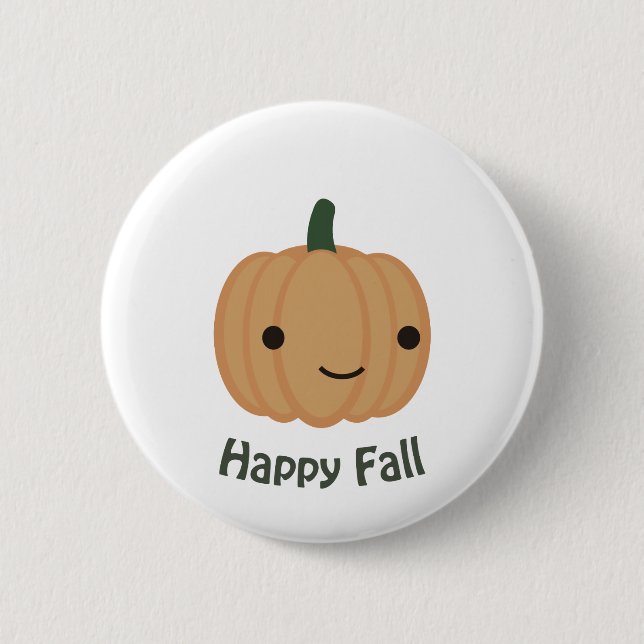 Badge Rond 5 Cm Happy Fall - Citrouille mignon (Devant)