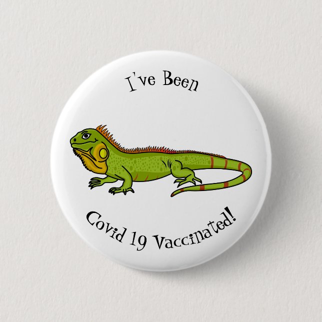 Badge Rond 5 Cm Happy green iguana cartoon (Devant)