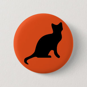 Badge Rond 5 Cm Happy Halloween effrayant chat