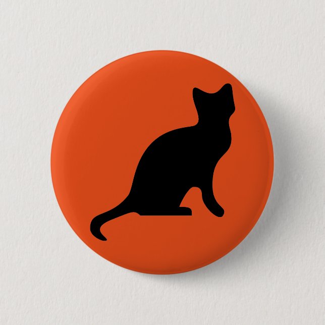 Badge Rond 5 Cm Happy Halloween effrayant chat (Devant)