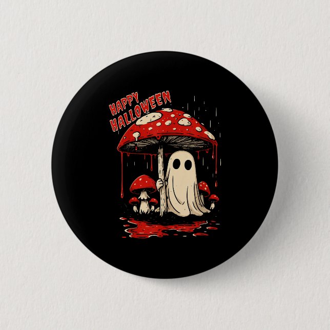 Badge Rond 5 Cm Happy Halloween Ghost  (Devant)