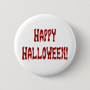 Badge Rond 5 Cm Happy Halloween Gore Texte