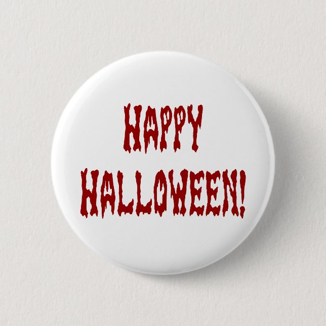 Badge Rond 5 Cm Happy Halloween Gore Texte (Devant)