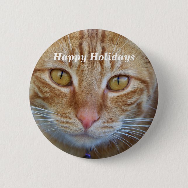Badge Rond 5 Cm Happy Holidays_ Button_by Elenne Boothe (Devant)