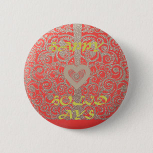 Badge Rond 5 Cm Happy Holidays Parties scintillant rouge design co