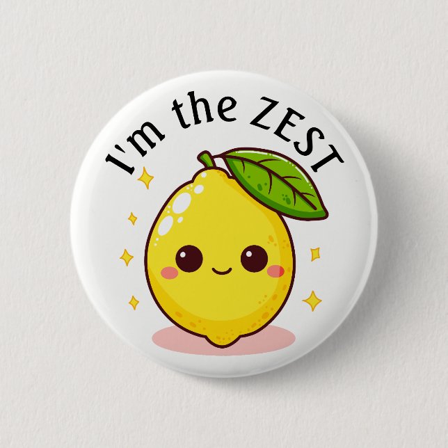 Badge Rond 5 Cm Happy Lemon Je suis le Zest Personnalisé (Devant)