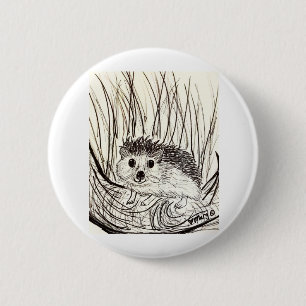 Badge Rond 5 Cm Happy Little Hedgehog