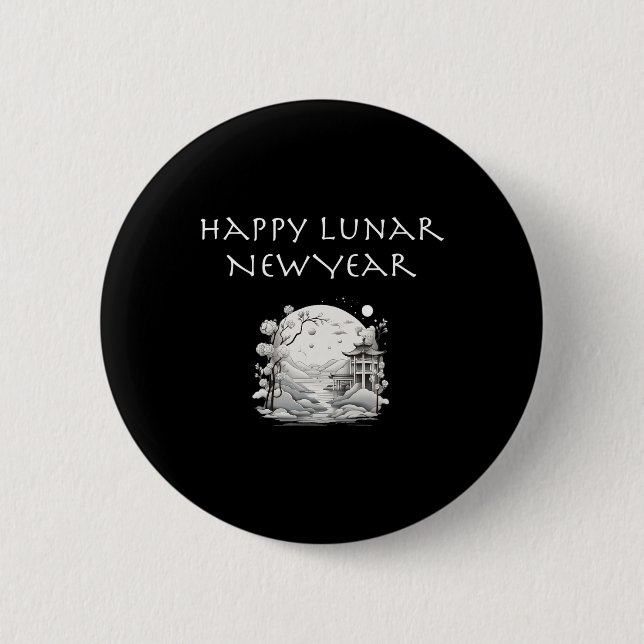Badge Rond 5 Cm Happy Lunar New Year Charming Design Gift  (Devant)