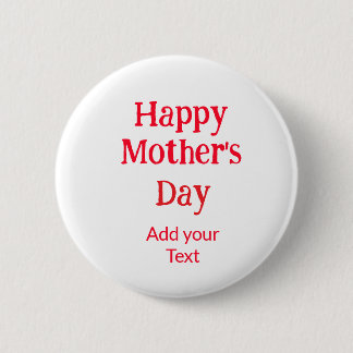 Badge Rond 5 Cm Happy mother's day red add text simple minimal mom