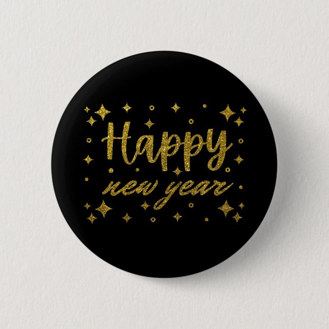Badge Rond 5 Cm Happy New Year (Devant)