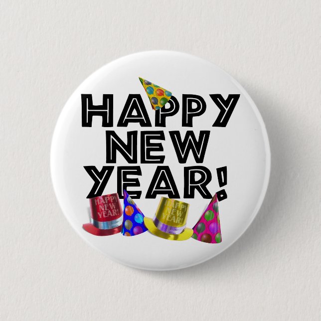 BADGE ROND 5 CM HAPPY NEW YEAR! (Devant)