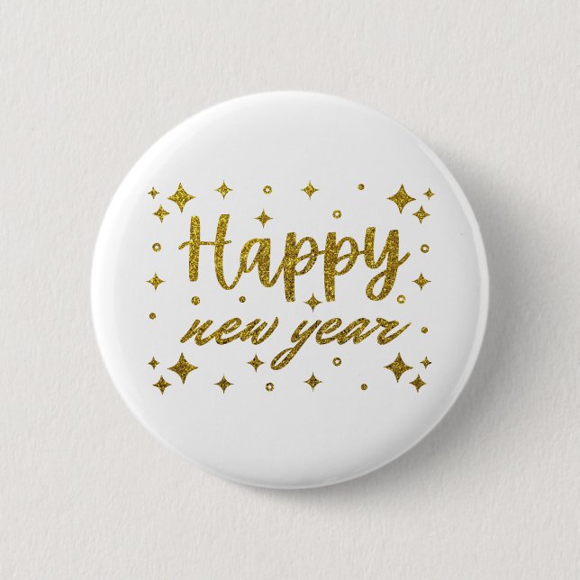 Badge Rond 5 Cm Happy New Year (Devant)