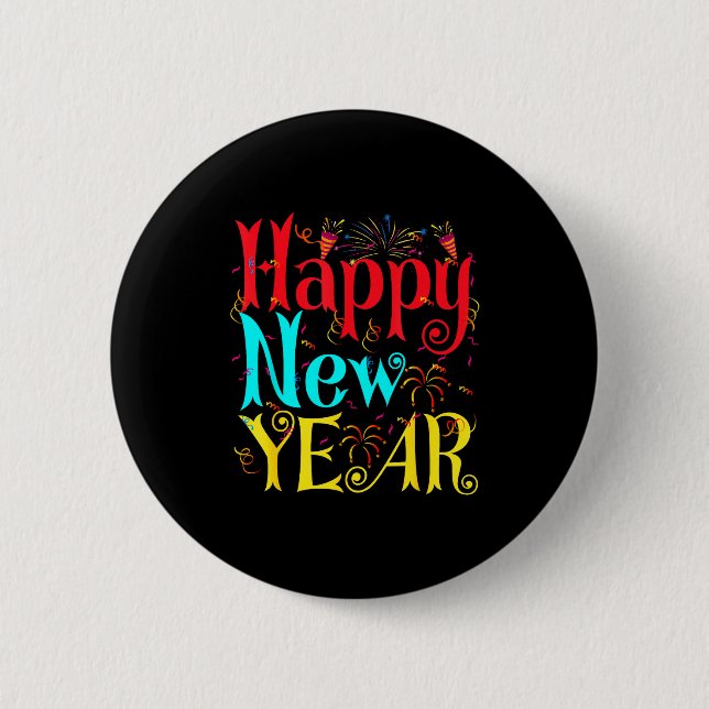 Badge Rond 5 Cm Happy New Year 2026 And Merry Christmas New Year E (Devant)