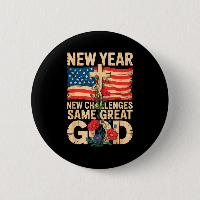 Badge Rond 5 Cm Happy New Year 2026 Christian Challenges Same Grea (Devant)