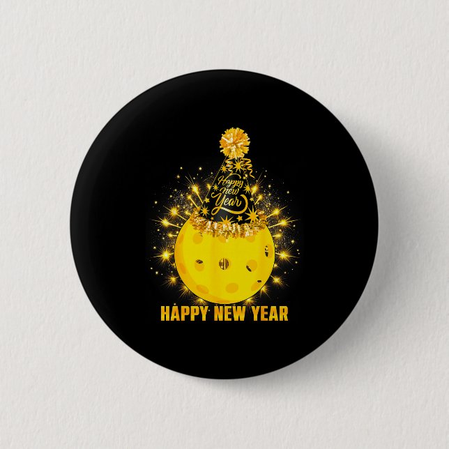 Badge Rond 5 Cm Happy New Year 2026 Ckleball Party Hat New Years E (Devant)