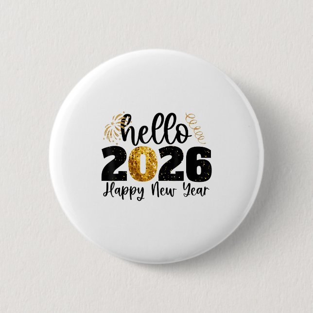 Badge Rond 5 Cm Happy New Year 2026 New Year Party Friends Family  (Devant)