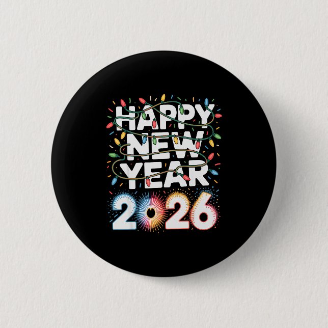 Badge Rond 5 Cm Happy New Year 2026 Sparkle Shirt For Women  (Devant)