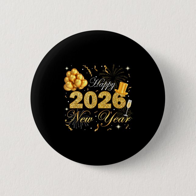 Badge Rond 5 Cm Happy New Year Eve Party 2026 Family Matching Cost (Devant)