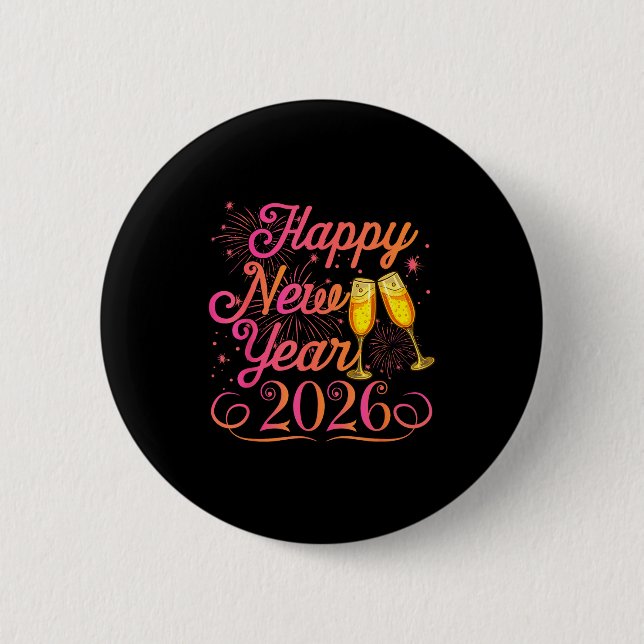 Badge Rond 5 Cm Happy New Year Funny Matching Family New Years Eve (Devant)