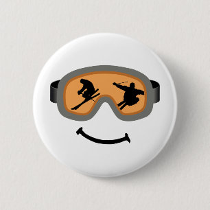 BADGE ROND 5 CM HAPPY SKIER