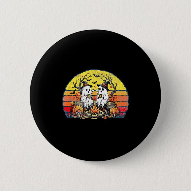Badge Rond 5 Cm Happy Soky Camng Crew Halloween Campfire  (Devant)