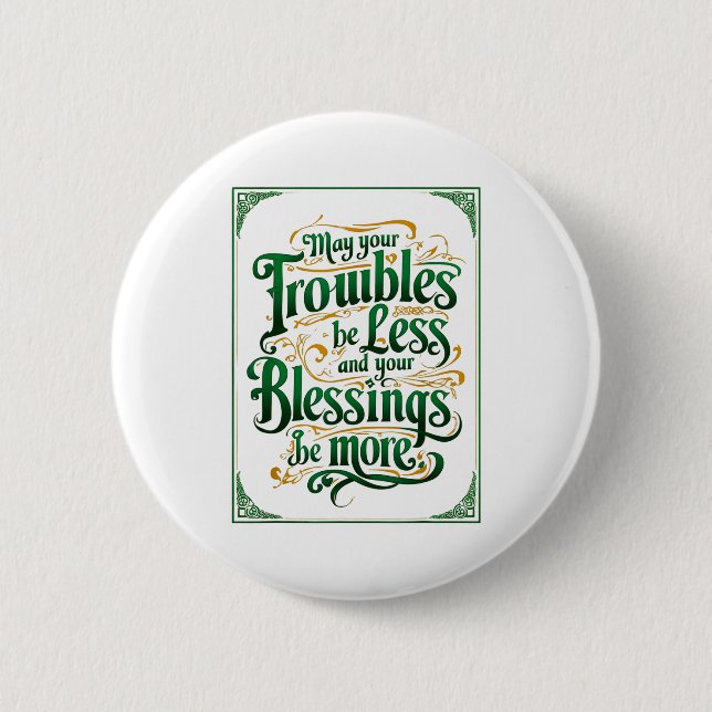 Badge Rond 5 Cm Happy St. Patrick's Day Motivational Quote Apparel (Devant)