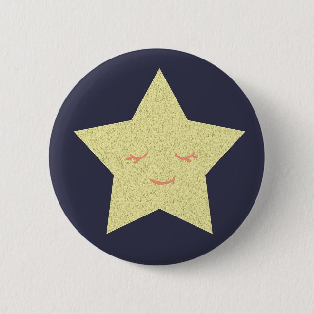Badge Rond 5 Cm Happy Star (Devant)
