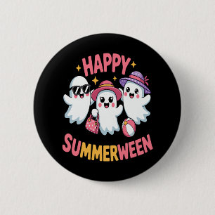 Badge Rond 5 Cm Happy Summerween été Halloween drôle
