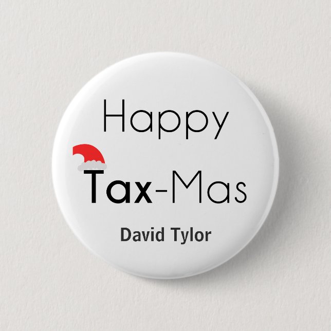 Badge Rond 5 Cm Happy TaxMas (Devant)