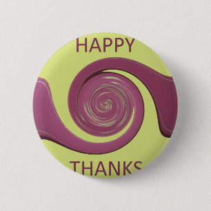 Badge Rond 5 Cm Happy Thanksgiving