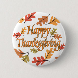 Badge Rond 5 Cm Happy Thanksgiving