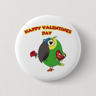 Badge Rond 5 Cm happy valentine parrot