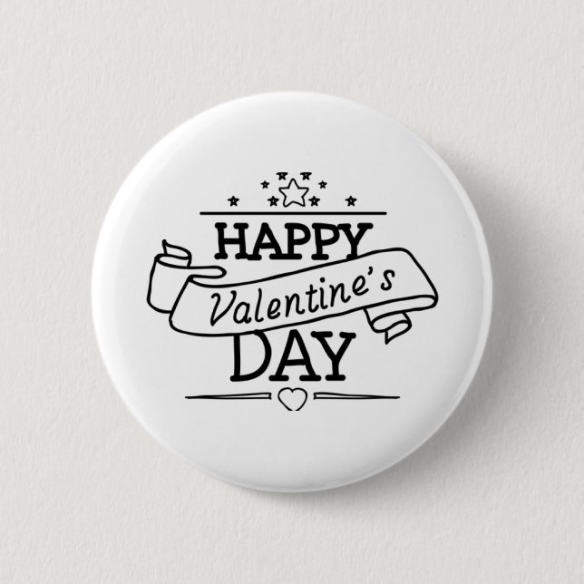 Badge Rond 5 Cm Happy Valentine's day (Devant)