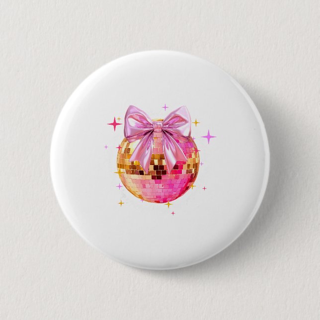 Badge Rond 5 Cm Happy Valentine's Day Funny Coquette Disco Ball Gi (Devant)
