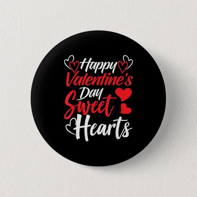 Badge Rond 5 Cm Happy Valentine's Day Sweet Hearts Couples Valenti (Devant)