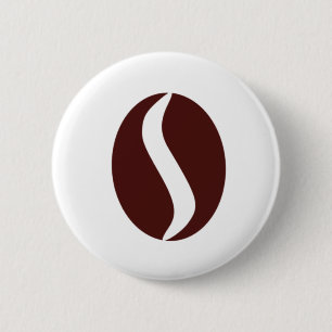 Badge Rond 5 Cm Haricot de café funky