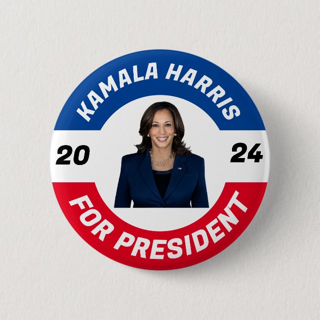 Badge Rond 5 Cm Hariss kamala personnalisé pour le président 2024 (Devant)