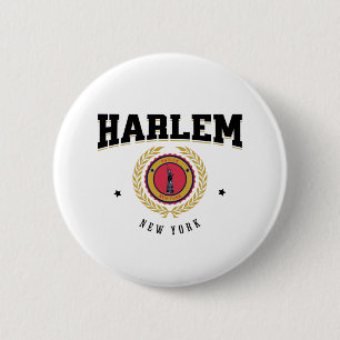 Badge Rond 5 Cm Harlem New York Black