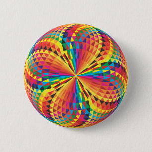 Badge Rond 5 Cm harlequin, illusion optique