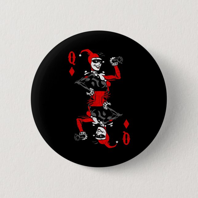 Badge Rond 5 Cm Harley Quinn Of Diamonds T Shirt  (Devant)
