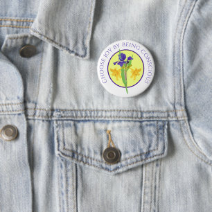 Badge Rond 5 Cm Harmonie florale vibrante Art Imprimer Choisir la 