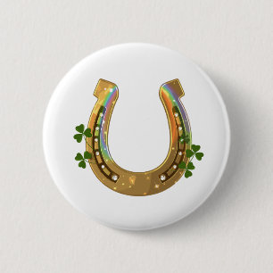 Badge Rond 5 Cm Harpe Et Trèfles